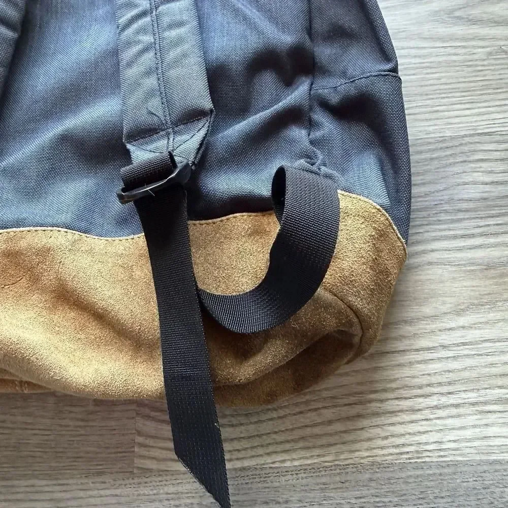 Vintage 80s Levi's Orange Tab Blue‎ Backpack Suede Canvas School Hiking Leather